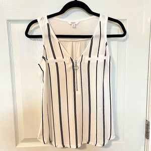 White with Black striped Dress tank top